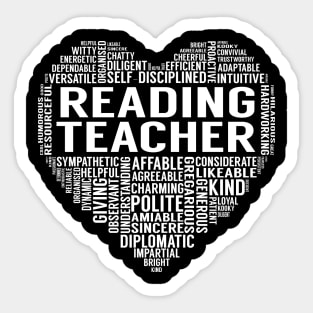 Reading Teacher Heart Sticker